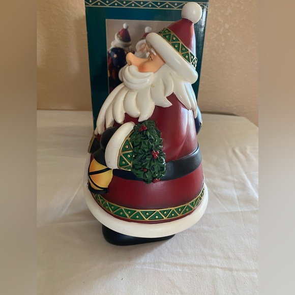 DECORATIVE SANTA FIGURINE, Holding A Toy Sack And A Lantern - Picture 3 of 8